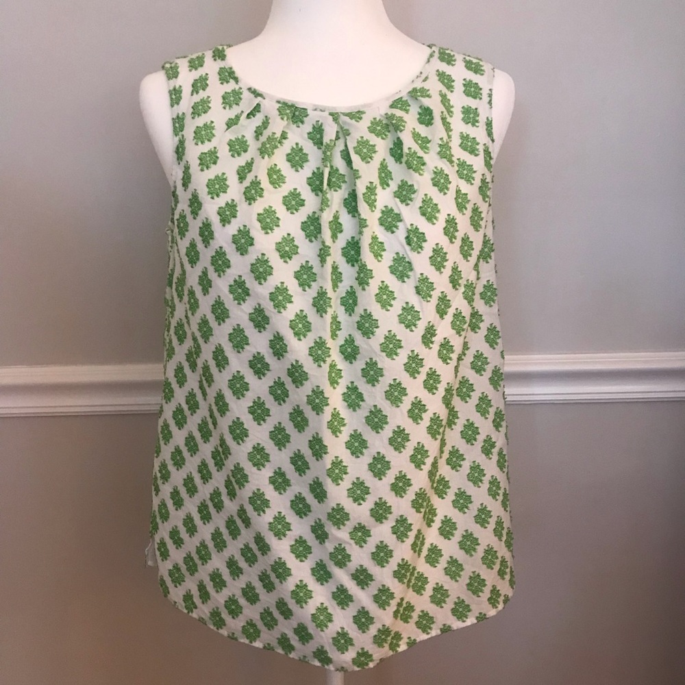 Green Floral Sleeveless Top